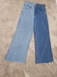 Стильные двухцветные джинсы кюлоты палаццо Shein xs-s