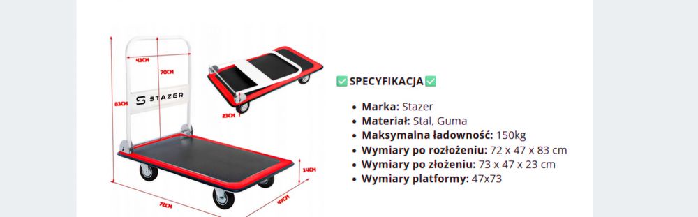 Wózek transportowy magazynowy Stazer