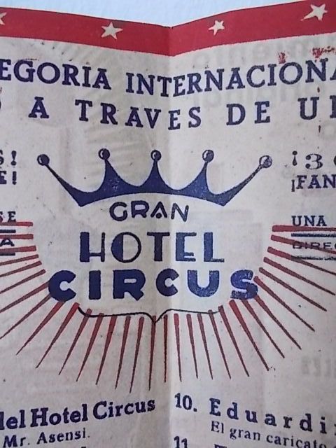 Antiga Programa de Circo Feijoo. Espanha. 1950. Gran Hotel Circus