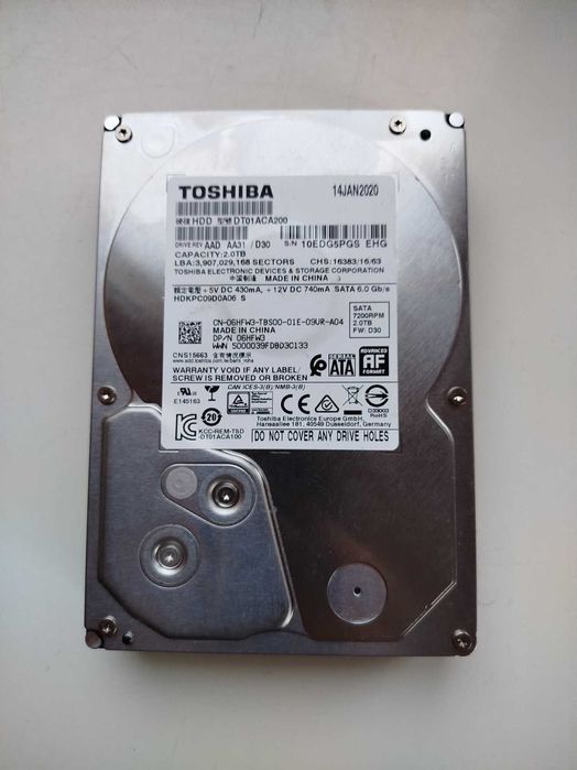 Dysk HDD Toshiba 2TB 3.5" SATA 7200