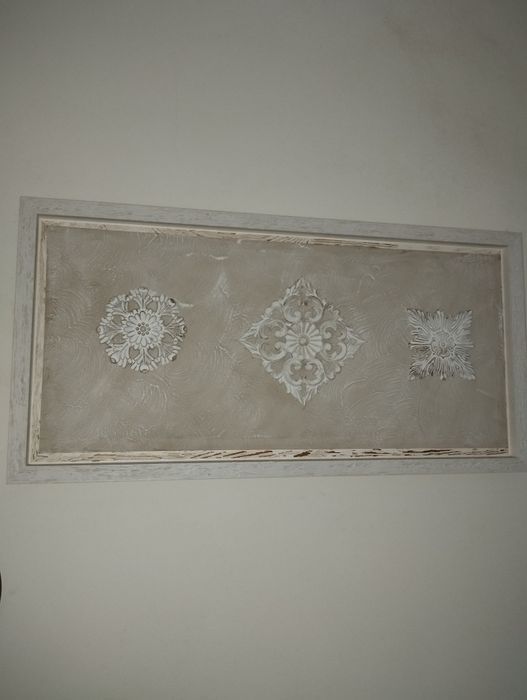 Quadro Grande Bege em Madeira