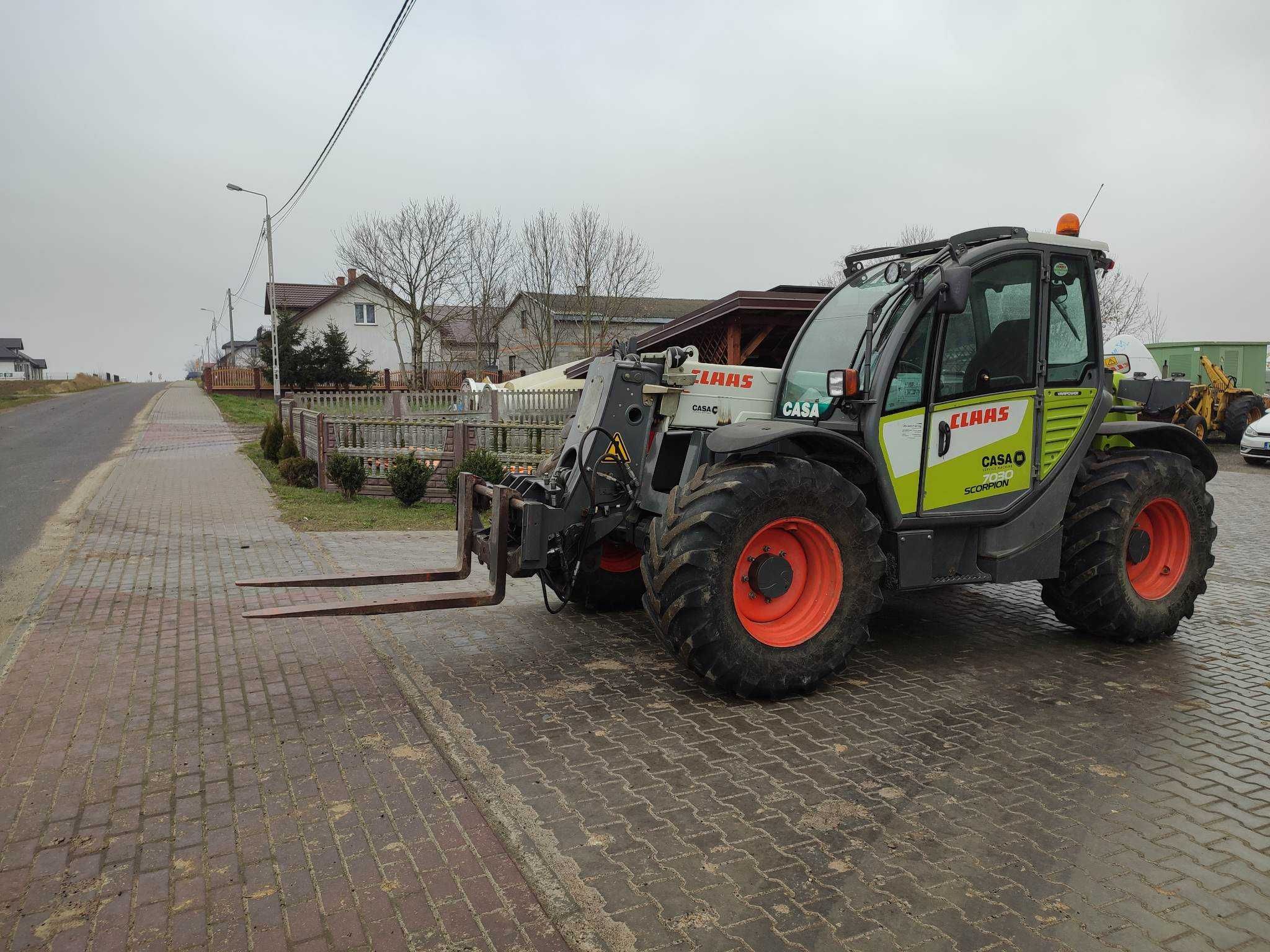 Ładowarka teleskopowa CLAAS SCORPION 7030 widły krokodyl + łyżka