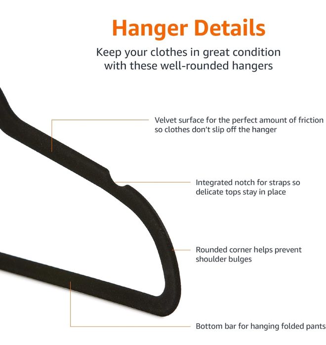 Pack de 50 cabides de veludo de criança