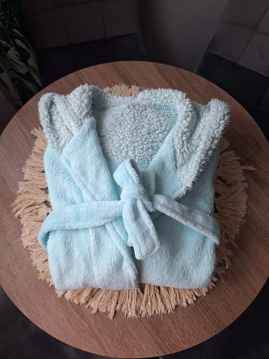 Pastelowy zielony Szlafrok Polarowy M/L
