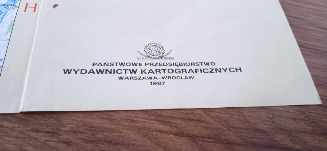 Stara mapa jezioro Mamry PRL.