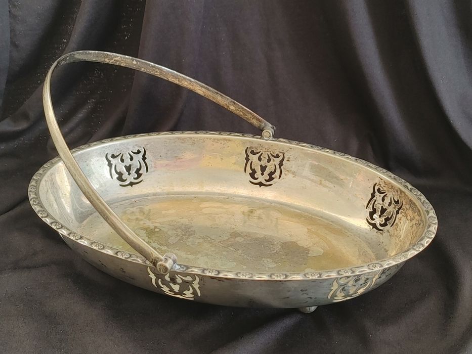 Patera platerowana z rączką retro vintage plated PRL