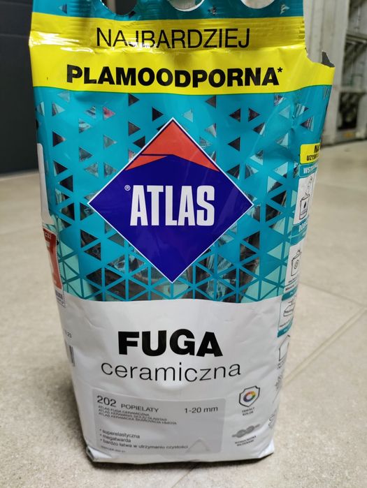 ATLAS fuga ceramiczna kolor popielaty 202 opakowanie 1,9kg