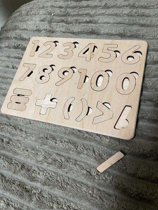 Деревяные пазлы цифры