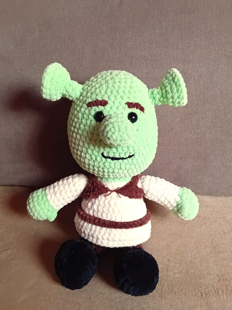 Shrek handmade z miękkiej włóczki