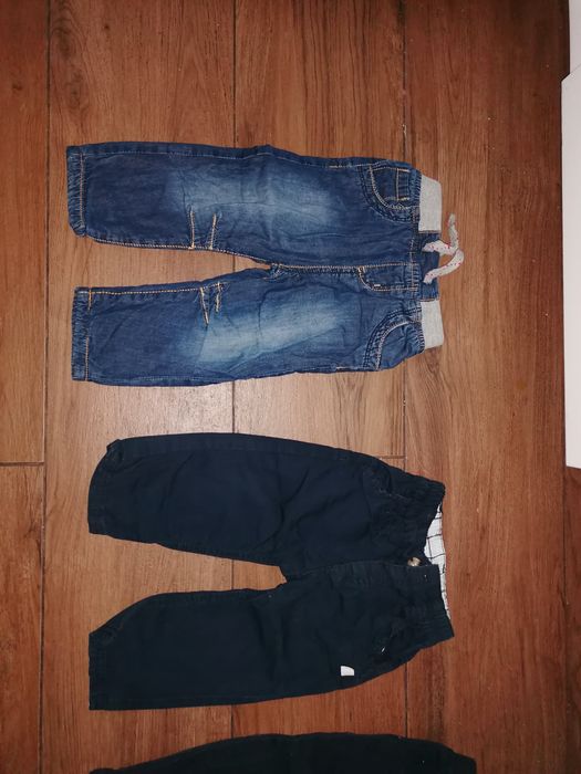 Spodnie 68 wiek 3-6 miesięcy jeans grantowe 4 sztuki paczka 1