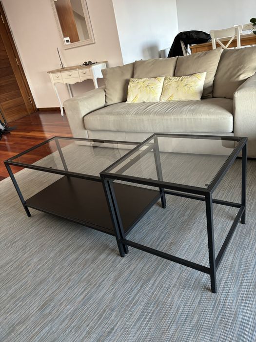 Conjunto mesas centro e apoio sala