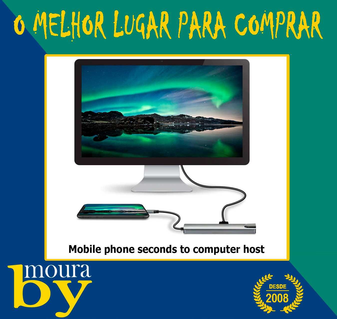 Hub 8 Em 1 Hub Usb C Tipo C Para Rj45 Lan Hdmi-Adaptador