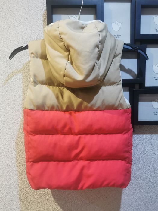 Bezrękawnik z kapturem ciepły gruby 98-104