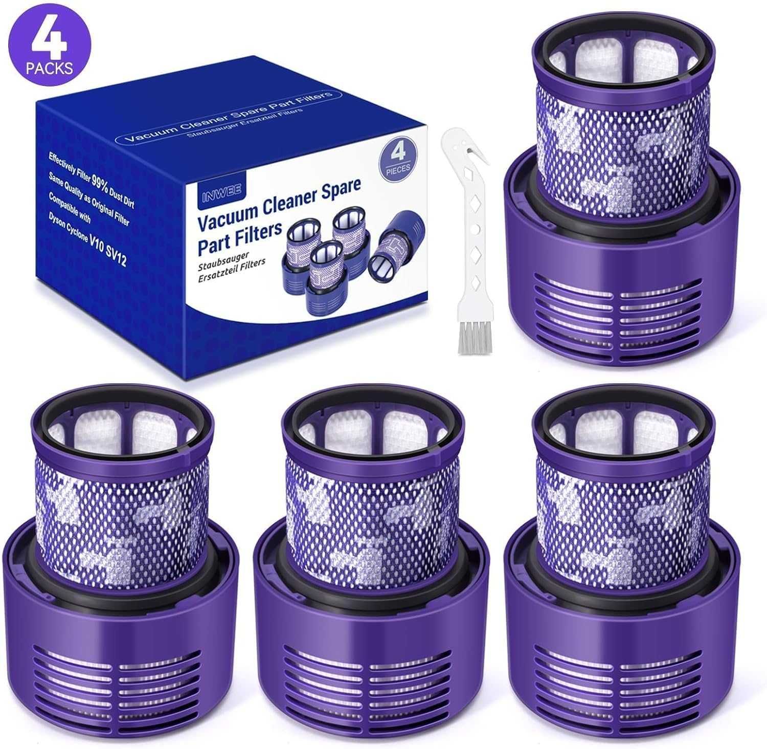 4 Filtr do odkurzacza Dyson, wymienne filtry do Dyson V10 SV12 Cyclone