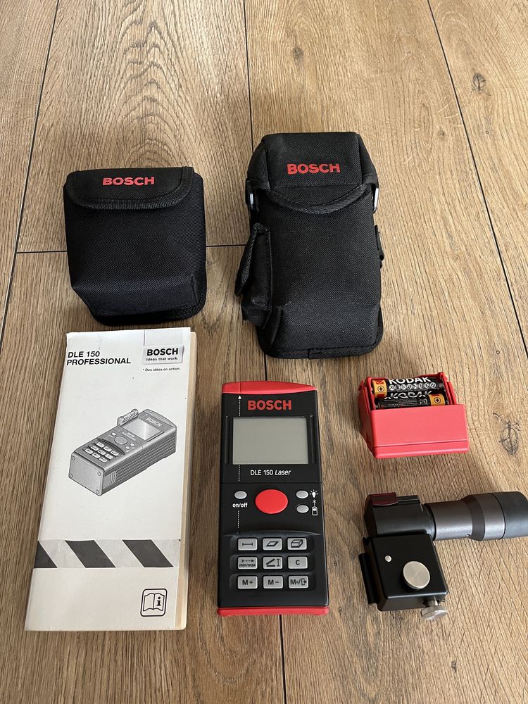 Dalmierz laserowy Bosch DLE 150 + wizjer Bosch ZO4