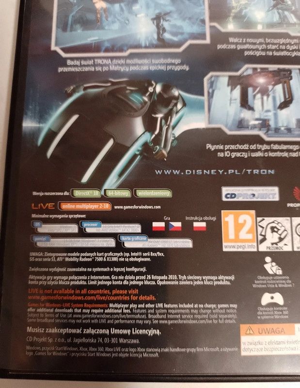 Tron Evolution Gra PC Games for Windows Live Disney