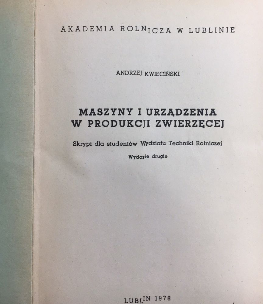 Maszyny i urządzenia w produkcji zwierzęcej