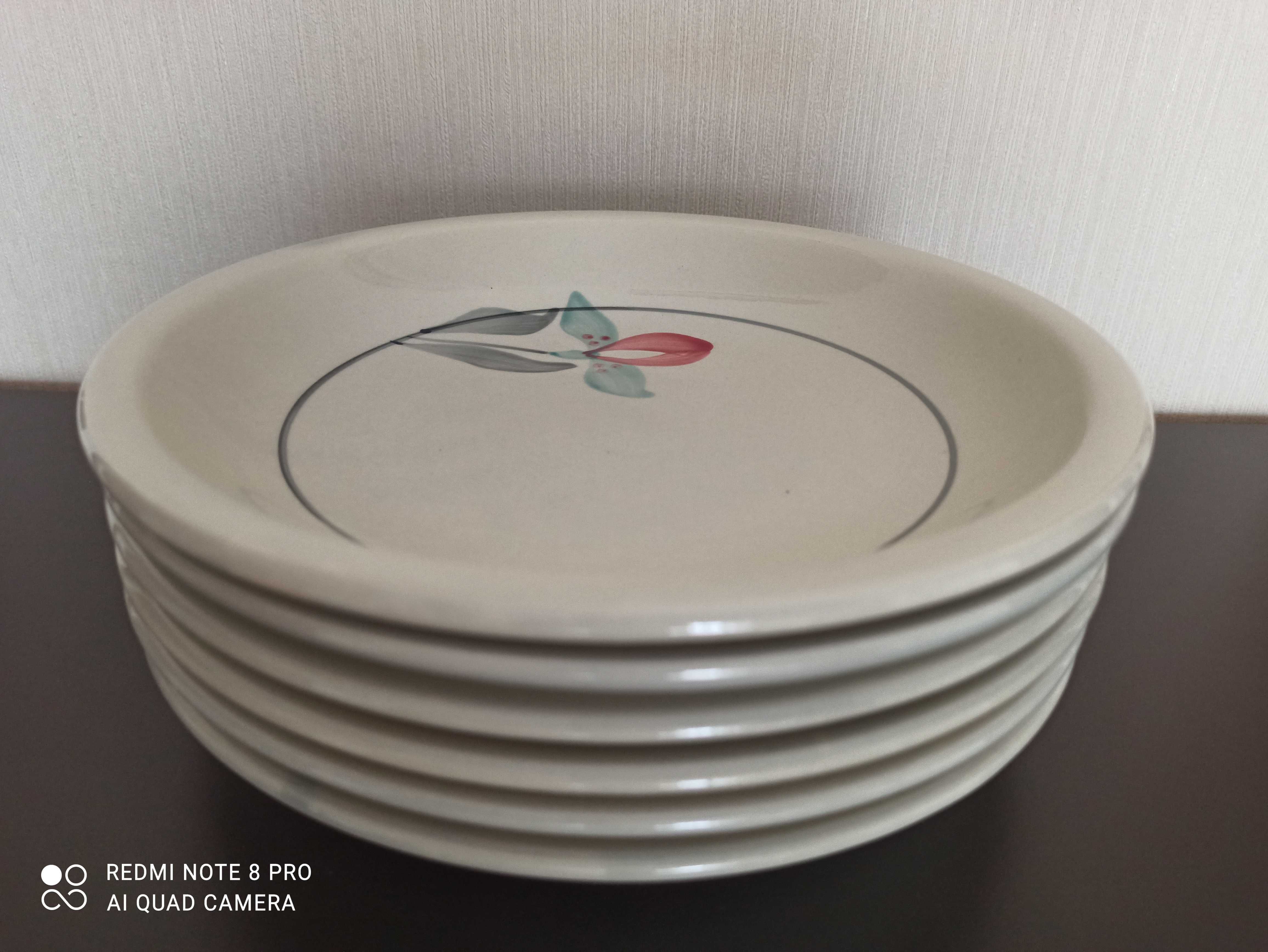 Talerze głębokie, ręcznie malowane, porcelit DDR