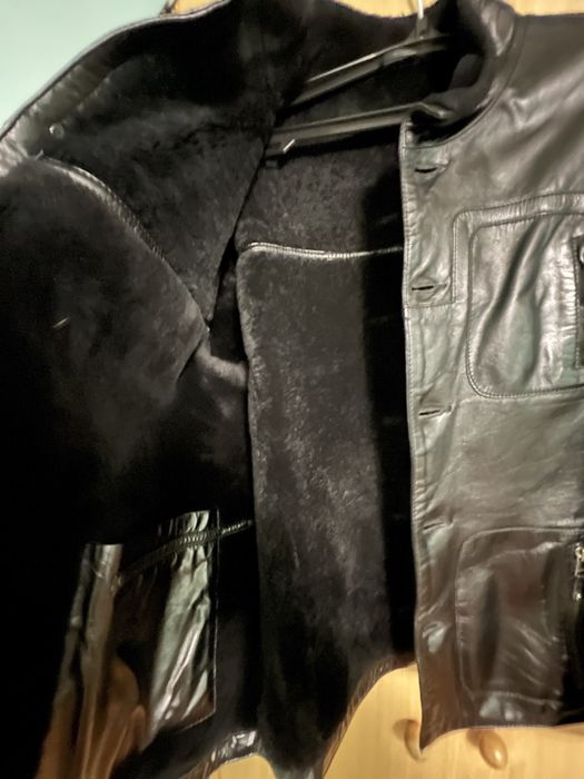 Кожаная дубленка размер М