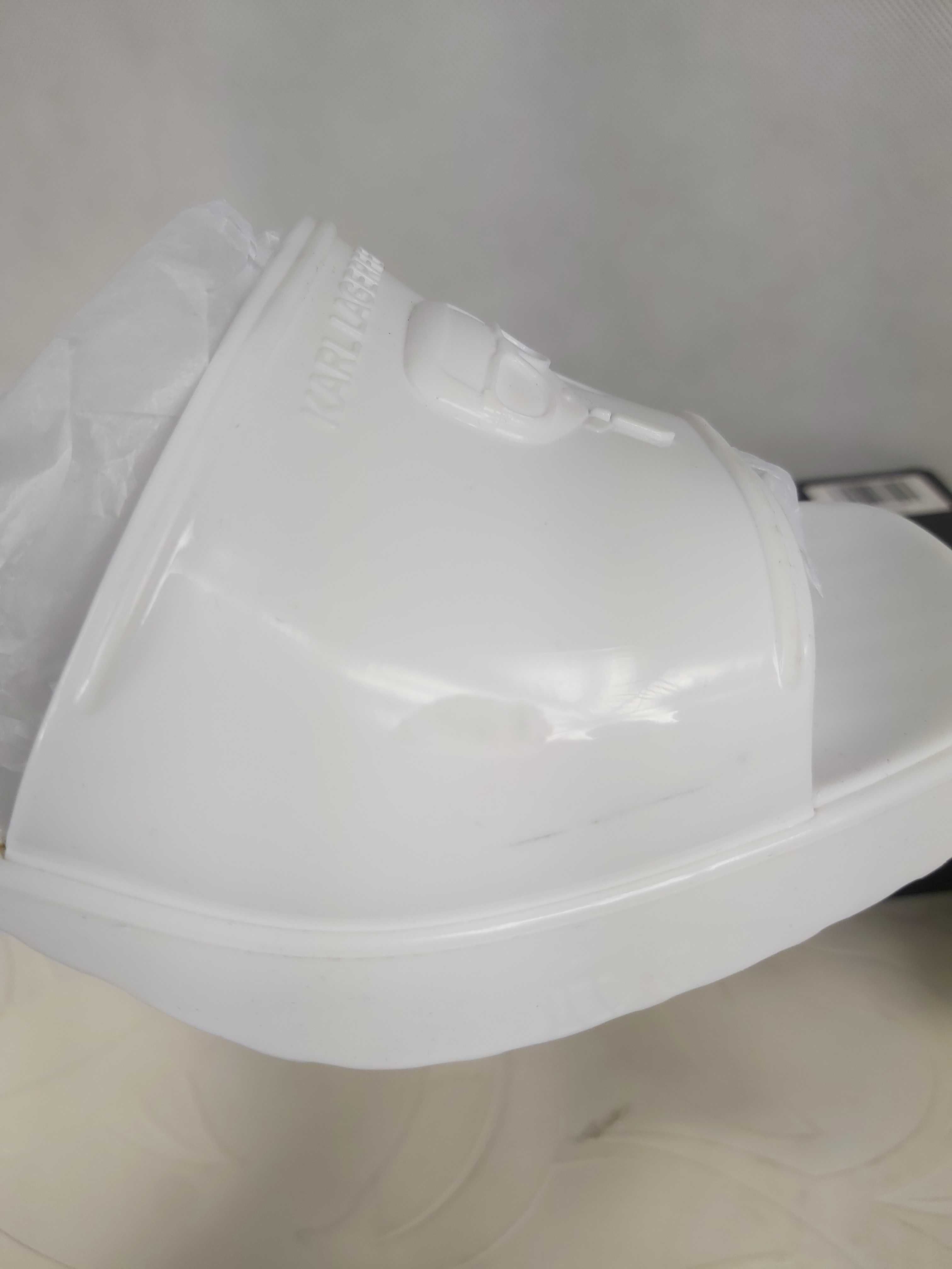Nowe klapki KARL LAGERFELD biale jelly block 40