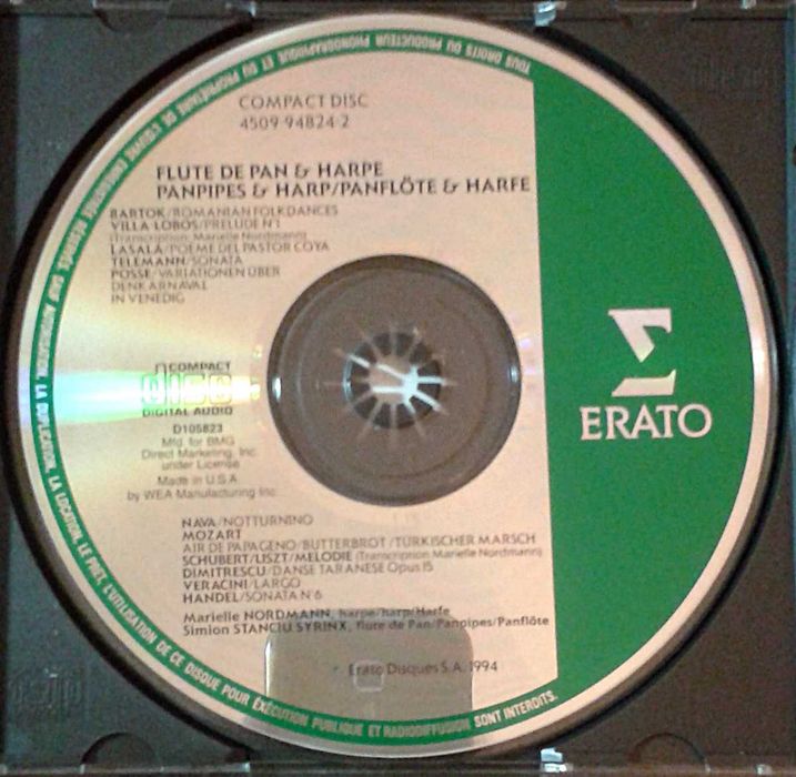 Harpa e Flauta de Pan.Syrinx & Nordmann.Pub ERATO