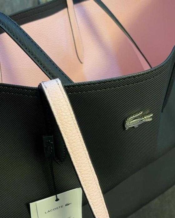 Сумка шопер lacoste, двостороння, двоколірна(читайте опис)