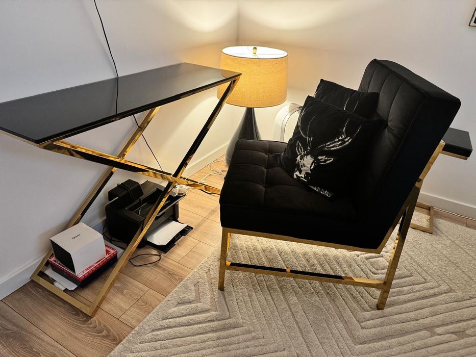 Konsola, fotel,stolik nocny w stylu Glamour, komplet