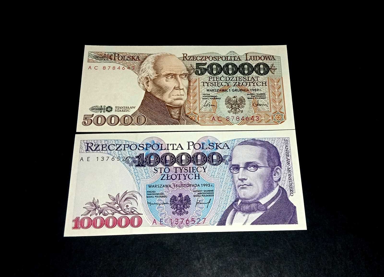 Banknoty PRL  100.000 i 50.000 zł  UNC