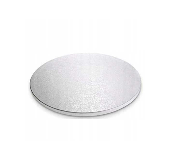 Podkład pod tort angielski srebrny 25cm/ 12 mm okrągły gruby