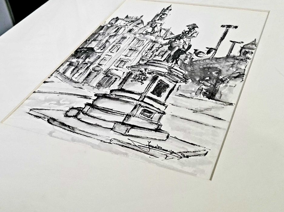 Pintura original a Aguarela de José Barbosa