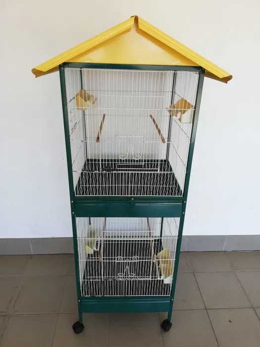 Viveiro de Aves de Dois Pisos com Rodas – Pronto a Usar