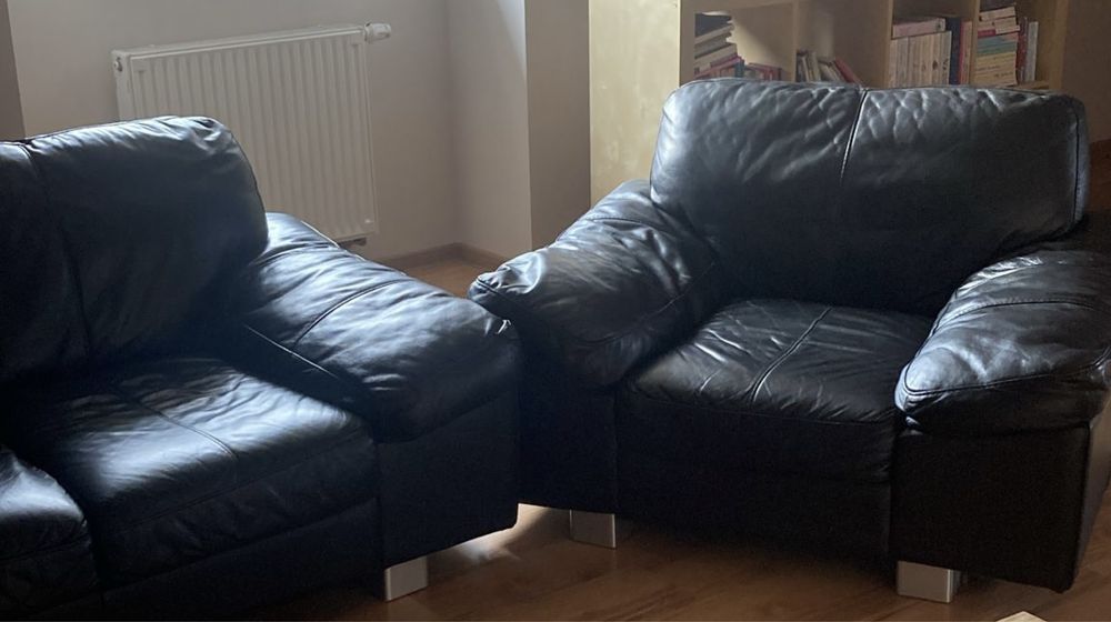 sofa & fotel wloska skora zestaw wypoczynkowy meble