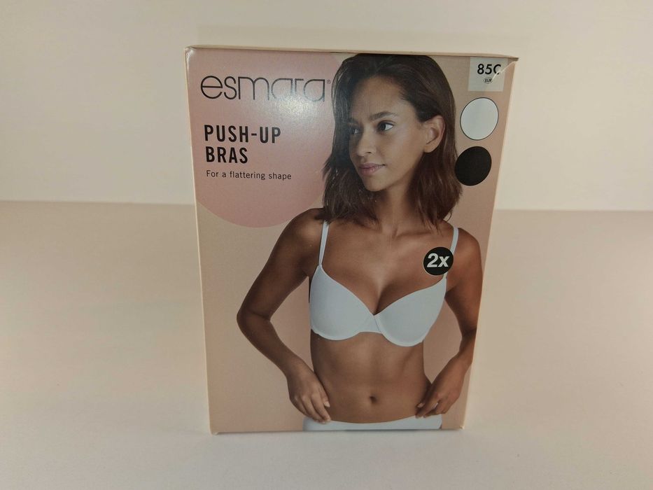 A111 Zestaw 2 Biustonoszy Esmara Push-Up Bras Biały Czarny Rozmiar 85C