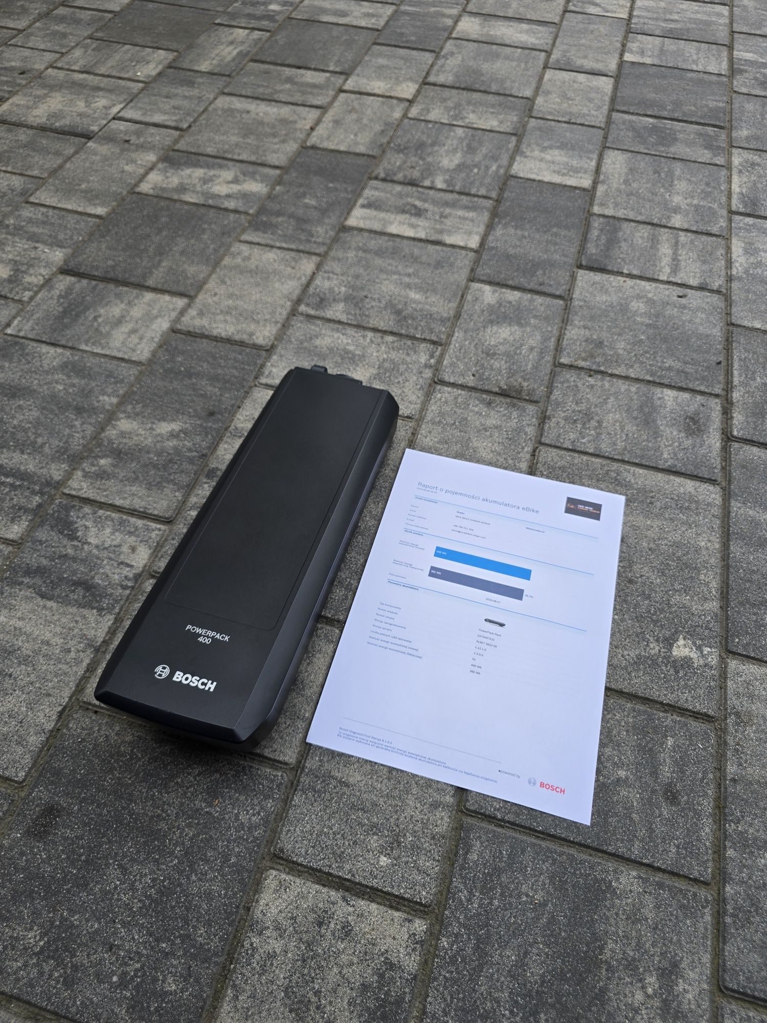Bateria Akumulator BOSCH POWERPACK 400wh na bagażnik 61 cykli 96% spr