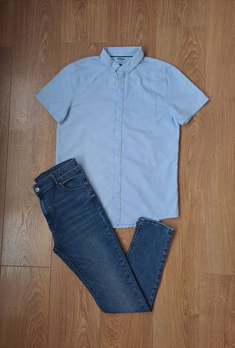 Літні джинси штани та голуба сорочка теніска для хлопчика