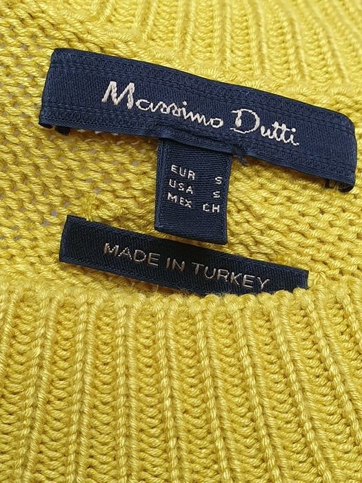 Żółty Sweter Massimo Dutti S