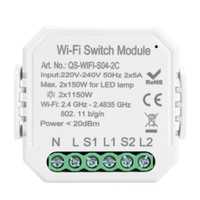 Podwójny  przełącznik dopuszkowy QS-WIFI-S04-2C z WiFi
