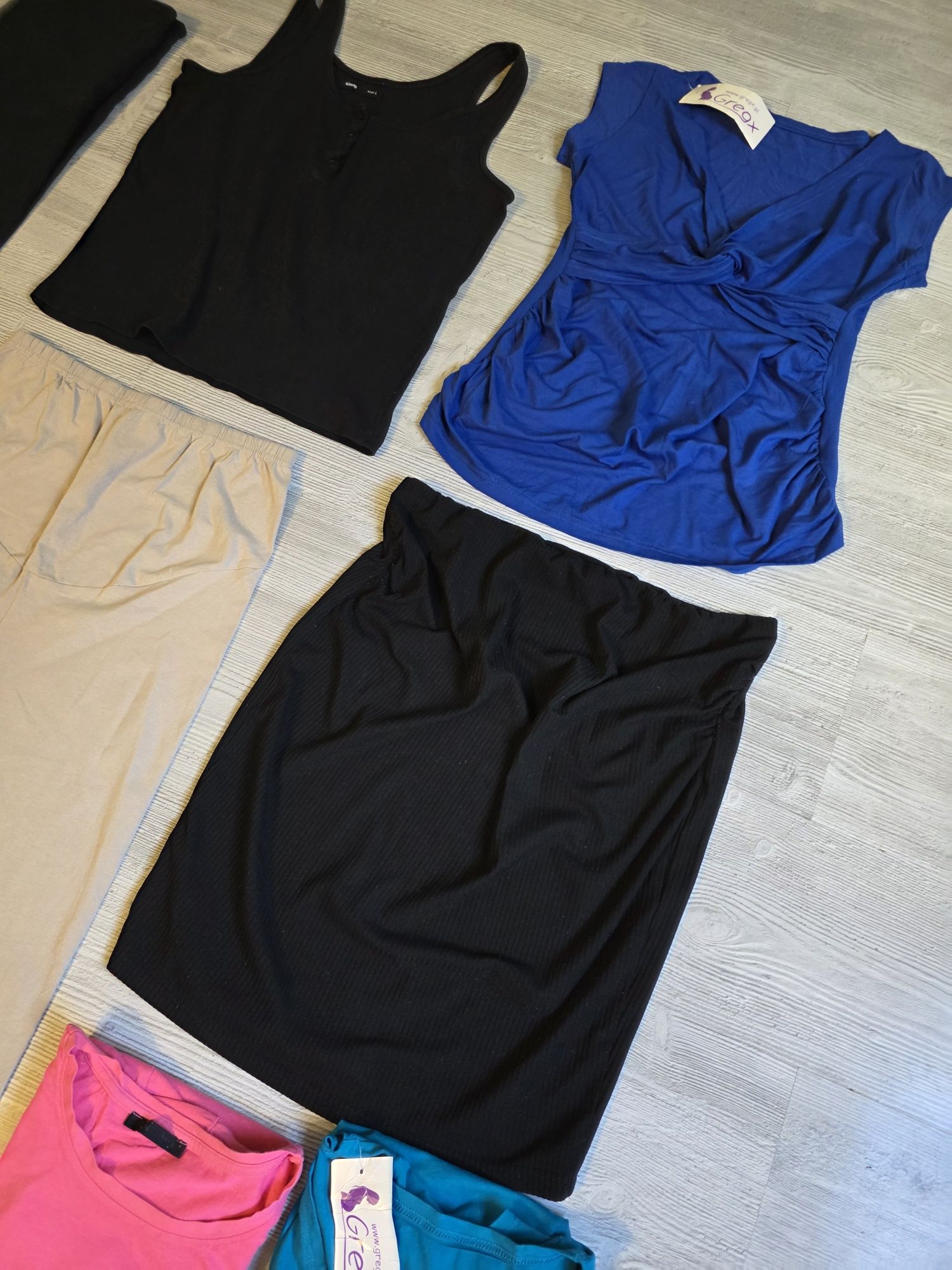 7sztuk odzież ciążowa legginsy spódniczki bluzki