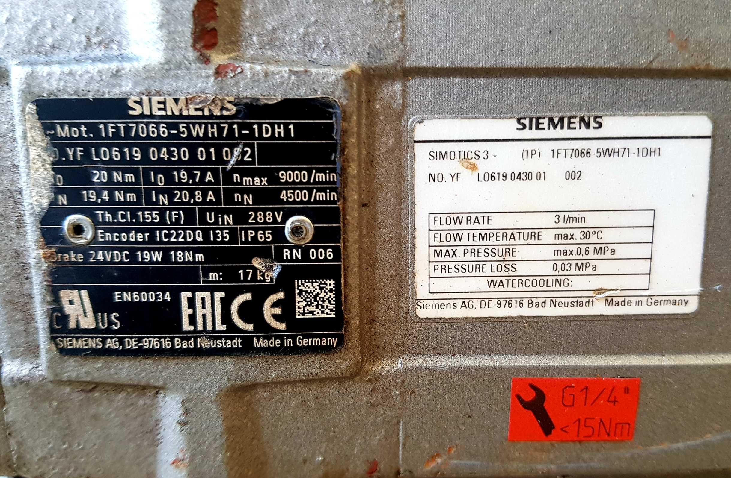 SIEMENS Serwomotor 1FT7 1FT7066-5AH71-1DH1