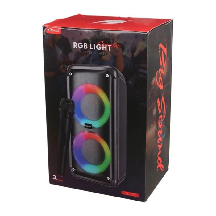 Coluna Bluetooth KTS-1973 com Luzes RGB e Microfone Portes Grátis