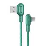 Usams Kabel  Microusb 2A 1,2Mkątowy U57 Zielony/Green Sj458Usb02