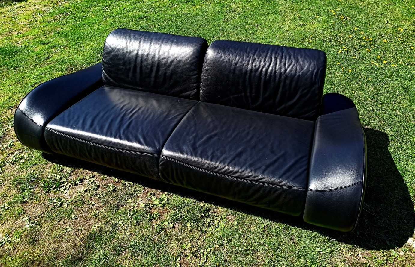 Skórzana sofa kanapa czarna