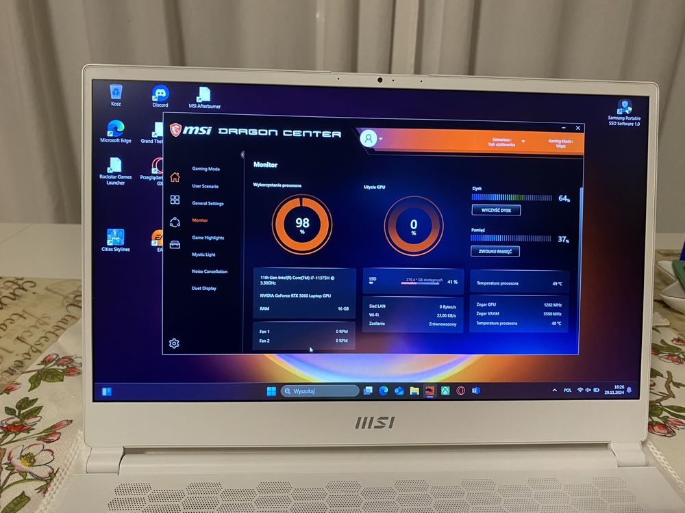 Gamingowy MSI Stealth 15 M A11UEK Intel i7 RTX 3060 gwarancja