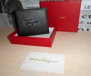 czarny PORTFEL MĘSKI Salvatore Ferragamo, skóra, Włoch 55-097