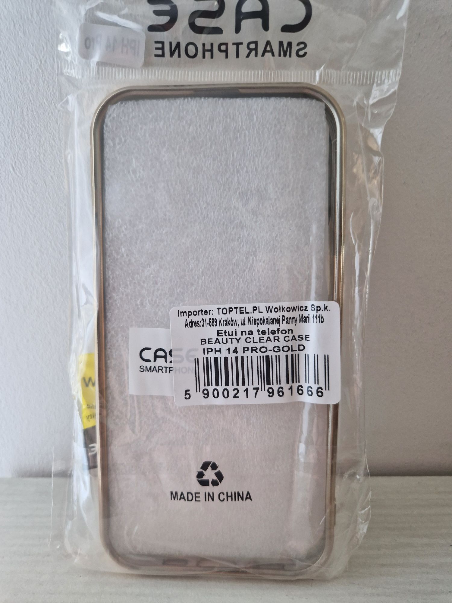 Beauty Clear Case do Iphone 14 Pro złoty