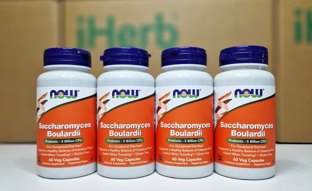 NOW Foods Сахароміцети буларді, 5 млрд, 60 шт. Saccharomyces Boulardi