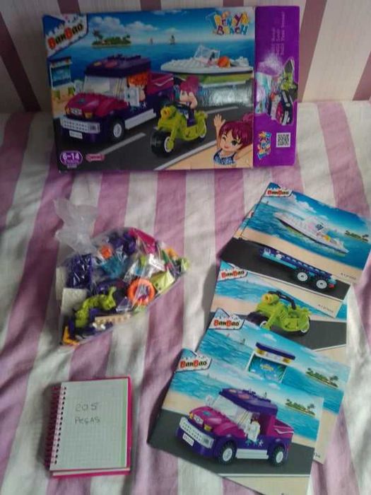 Set Viatura+Moto+Lancha - 205 Peças