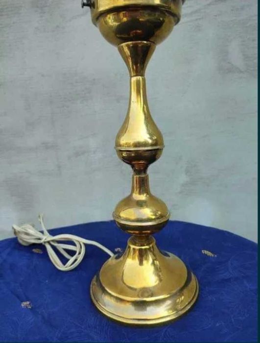 Art deco,mosiężna lampka wys.43,5 cm.