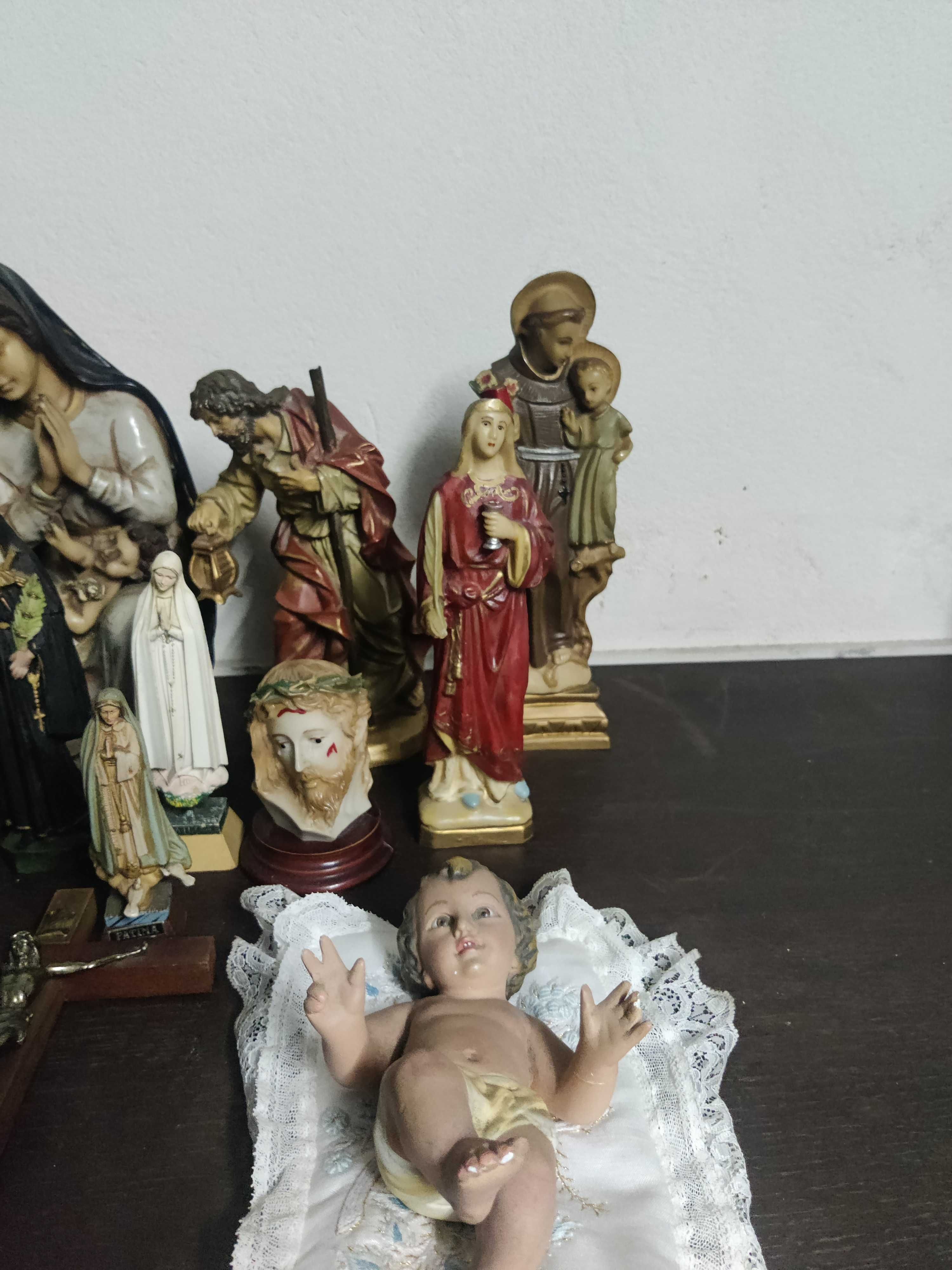 Peças de arte sacra religiosas decoração imagens de santos