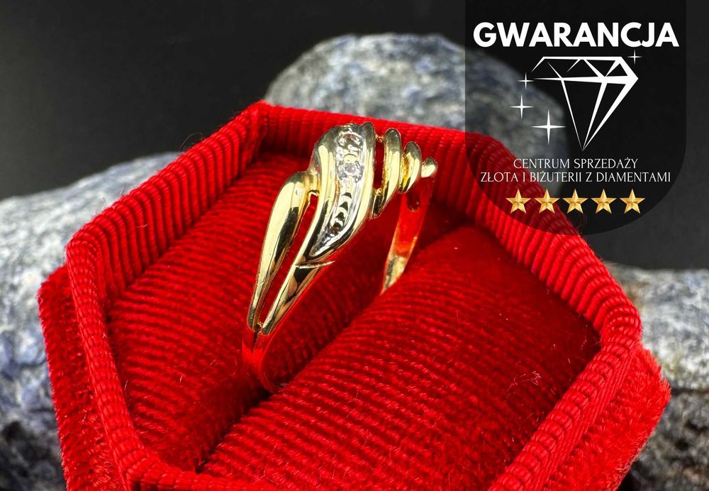 Złoty Pierścionek z Cyrkoniami | JAK NOWY | 585 | 1.86g